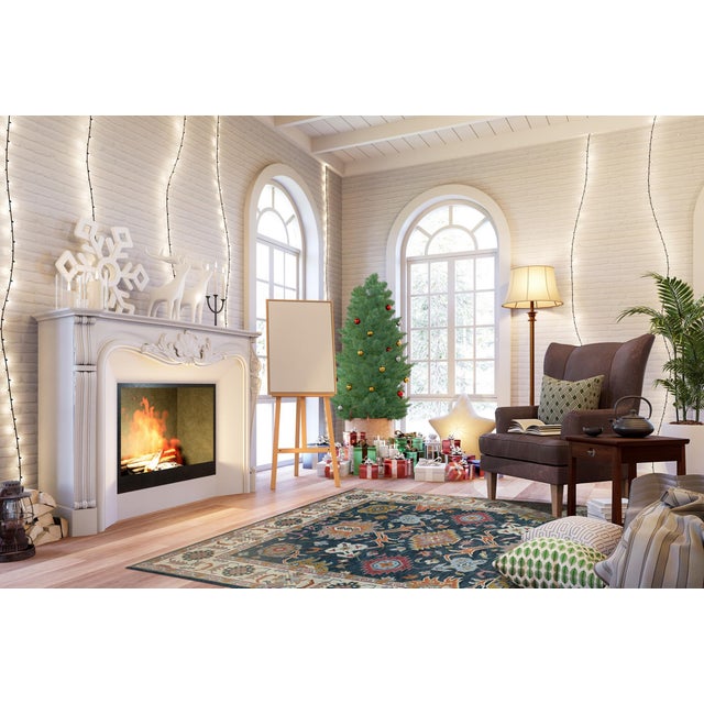 9x12 Sarrah Oushak Charcoal Traditional Geometric Hand Knotted Wool Carpet Rug For Sale - Image 4 of 6