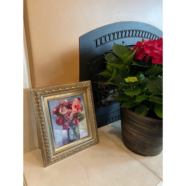Contemporary Impressionist Style Floral Still Life Painting, Signed For Sale - Image 10 of 10