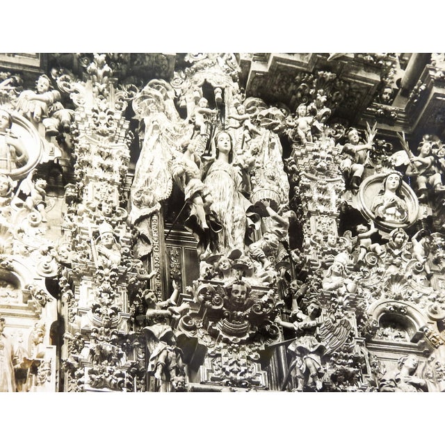 Early 20th century sepia tone photograph of the Altar of the Virgin de la Luz at the Church of San Francisco Javier in...