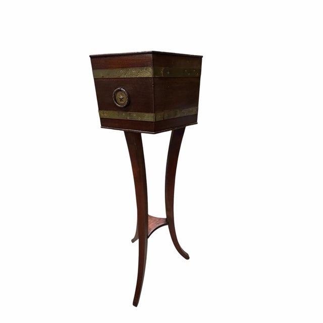 Mid 20th Century Mid Century Butler Furniture Plant Stand With Knocker Handles and Liner Liner For Sale - Image 5 of 8
