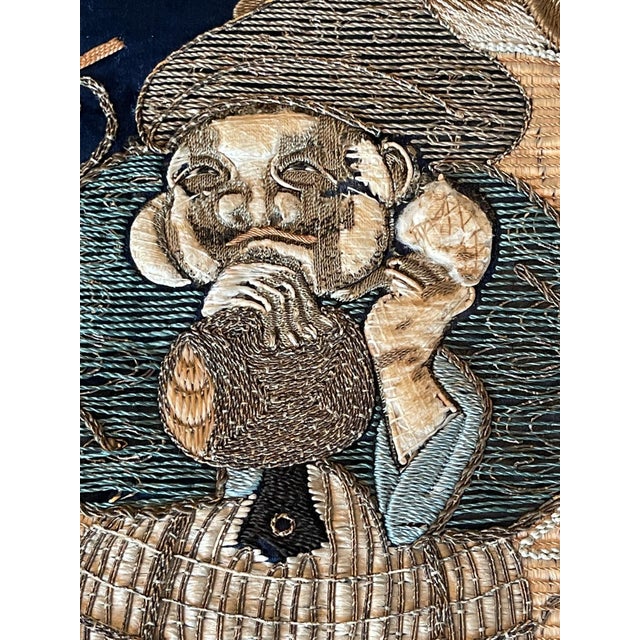 Framed Antique Japanese Silk Embroidery Fukusa Textile Panel For Sale - Image 18 of 18