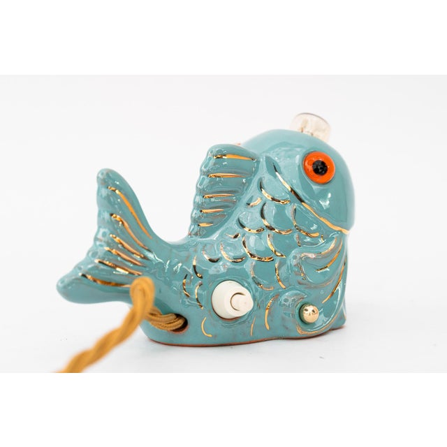 1960s Vintage Ceramic Fish Table Lamp, 1960s For Sale - Image 5 of 12