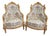 Late20C French Artisan Louis XVI Gold Beech Bergère Pair For Sale