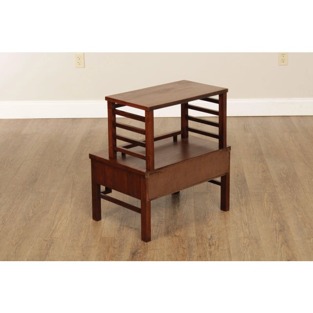 Vintage Mid-Century Modern Walnut Asian Inspired Nightstands - A Pair For Sale - Image 12 of 13