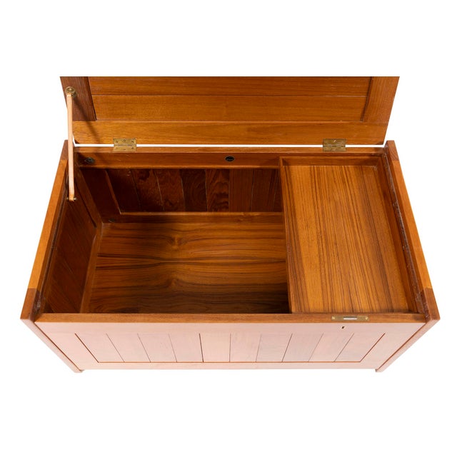 1960s 1960s Illums Bolighus Teak & Leather Blanket Chest For Sale - Image 5 of 8