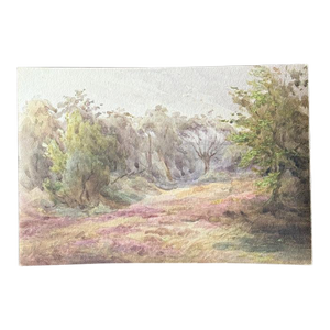 19th Century Original European Watercolor Paintings, Country Trail