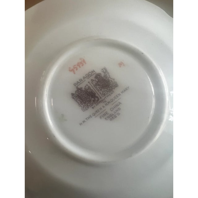 Black Vintage Paragon England Cabbage Roses Black Teacup & Saucer Set For Sale - Image 8 of 13