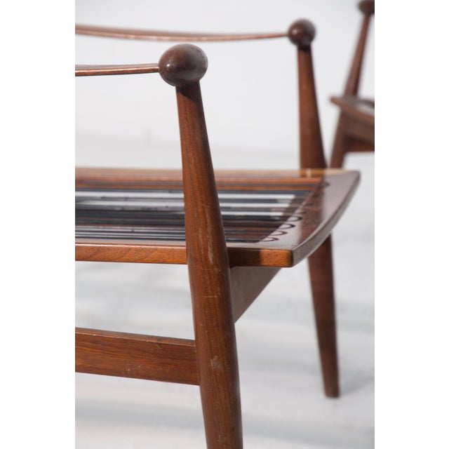 Armchairs in Metal, Walnut, and Fabric from Finn Juhl, Set of 2 For Sale - Image 11 of 18