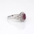Early 21st Century Ruby Diamond Ring Estate 14k White Gold Vintage Cocktail Band Jewelry Sz 8 For Sale - Image 5 of 7