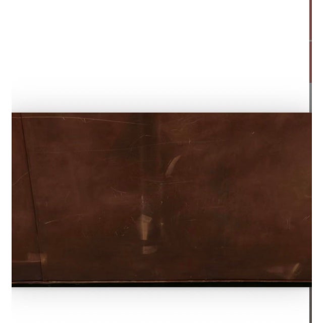 Chocolate Ralph Lauren Leather and Plaid Sofa For Sale - Image 8 of 11
