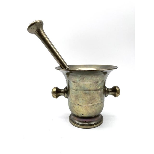Antique Baroque Apothecary Mortar with Original Pestle Bronze, 1700s For Sale - Image 16 of 16