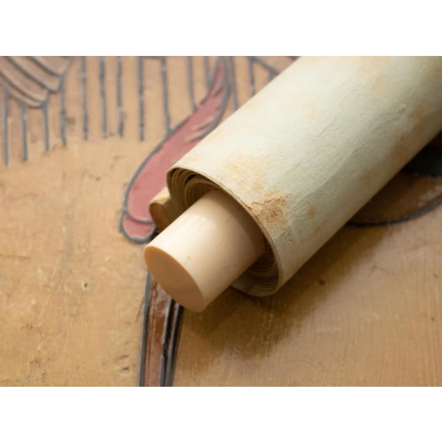 Late Meiji to Early Showa Era Japanese Watercolor Painting, "Red-Crowned Crane and the Pine Tree" For Sale - Image 11 of 12