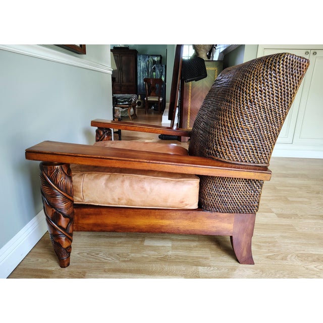 Wood 1990s Attributed to Ralph Lauren Safari Lounge Chair For Sale - Image 7 of 18