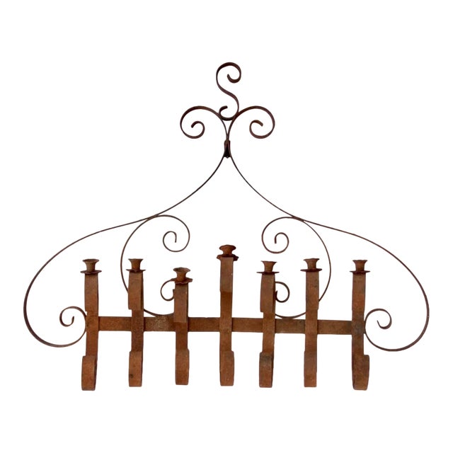 Antique Wrought Iron Wall Candle Holder For Sale