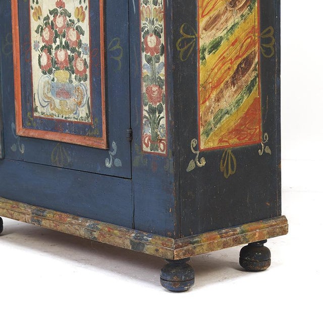 Antique Rustic Farmhouse Painted Bridal Cabinet, 1863 For Sale - Image 15 of 16
