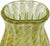 Beautiful vintage Murano hand blown thin green stripes and gold flecks Italian art glass flower bud vase. The piece is...