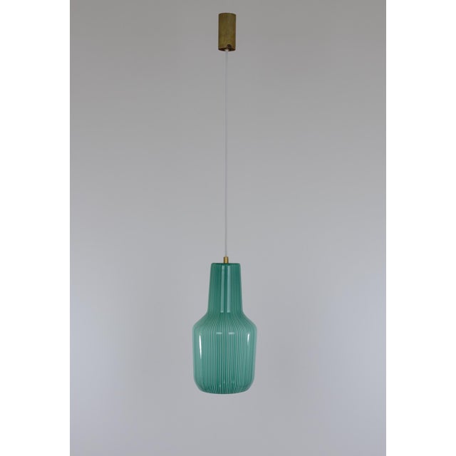 Mid-Century Modern Green Murano Glass Pendant Light by Massimo Vignelli for Venini, 1950s For Sale - Image 3 of 7