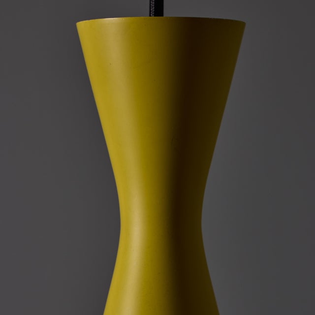 1970s Yellow Metal Diabolo Pendant Lamp Attributed to Stilnovo For Sale - Image 11 of 12