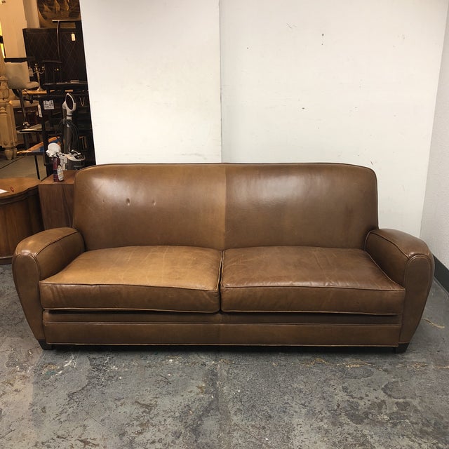 Richter Rustic Brown Leather Sofa Chairish