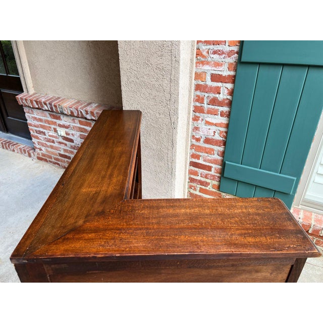 Antique French Corner Bookcase Carved Oak Louis XV Revival Open Shelves C1920 For Sale - Image 10 of 18