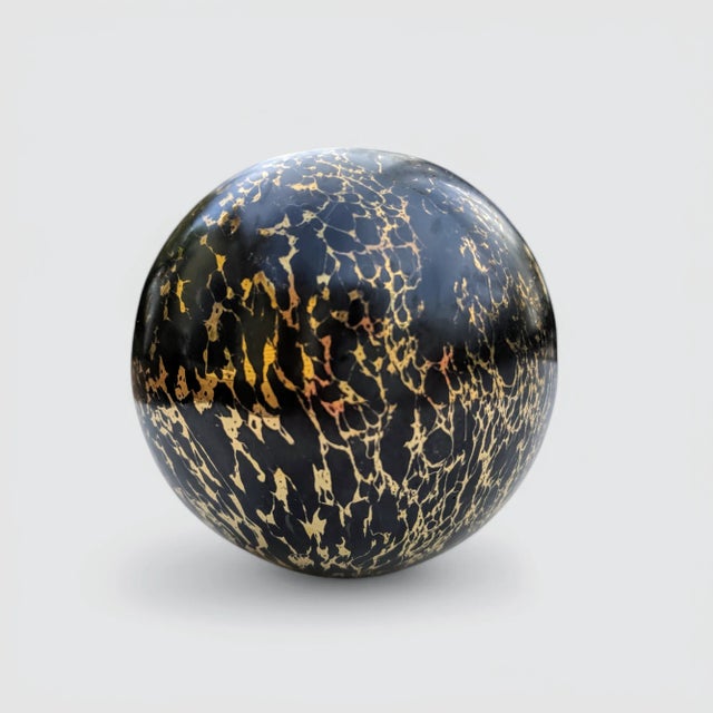 Metal Vintage Postmodern Metallic Decorative Sphere Orb For Sale - Image 7 of 7