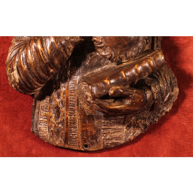 Tan Renaissance Saint Bartholomew in Walnut, 1600s For Sale - Image 8 of 15
