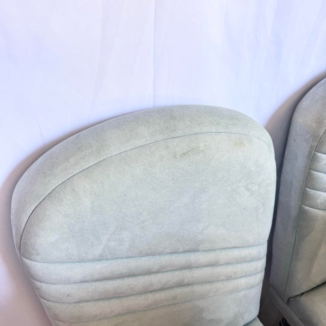 Postmodern Deco Mint Green Parsons Dining Chairs - Set of 6 For Sale In Miami - Image 6 of 12