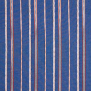 Schumacher Kayenta Stripe Fabric in Blue For Sale