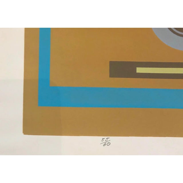 1970s 1973 Robert Hunter Brown and Blue Modern Serigraph For Sale - Image 5 of 6
