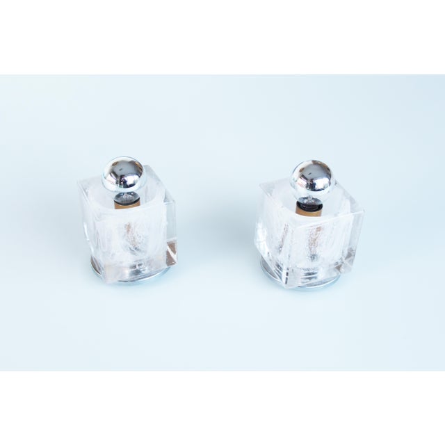 Metal Vintage Murano Glass Wall Sconces from AV Mazzega, 1970s, Set of 2 For Sale - Image 7 of 7