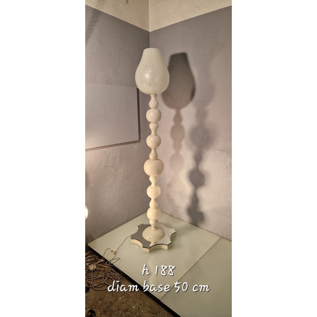 Floor Lamp in Pulegoso Wood and Glass with Mirrored Base from Barovier & Toso, 1940s For Sale - Image 11 of 12