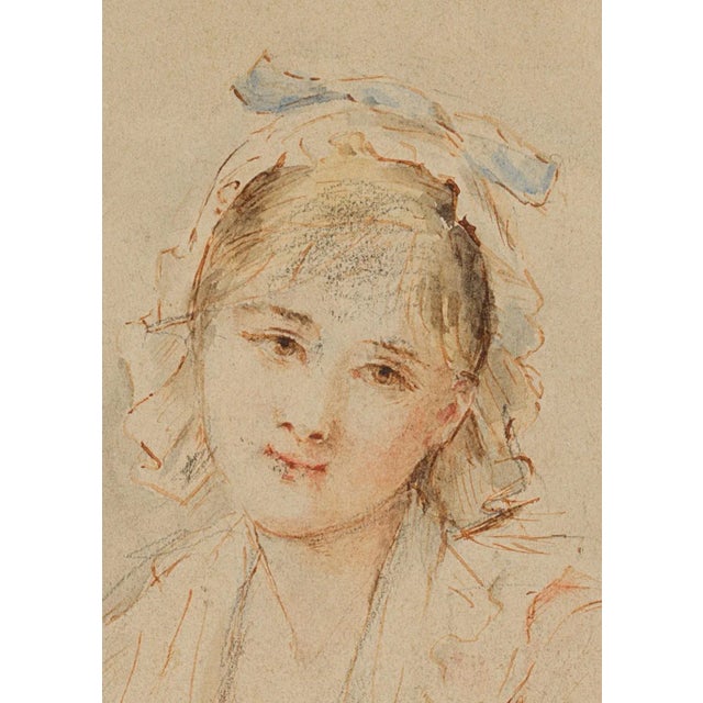 Portrait of a Lady with a Bonnet, 1820, Graphite on Paper For Sale - Image 3 of 5