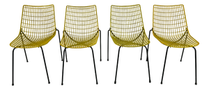 Lacquered Iron Chairs, 1960s, Set of 4