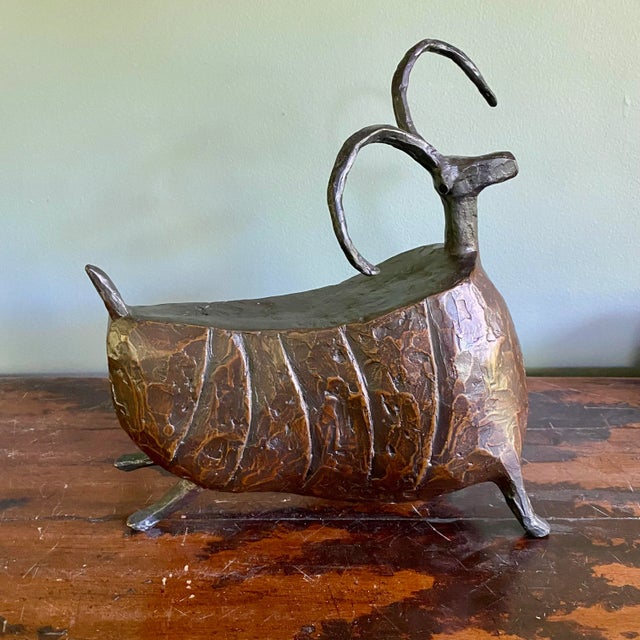 Bronze Rustic Bronze Sculpture "Dancing Sheep" 1992 by Jill Shwaiko For Sale - Image 8 of 9