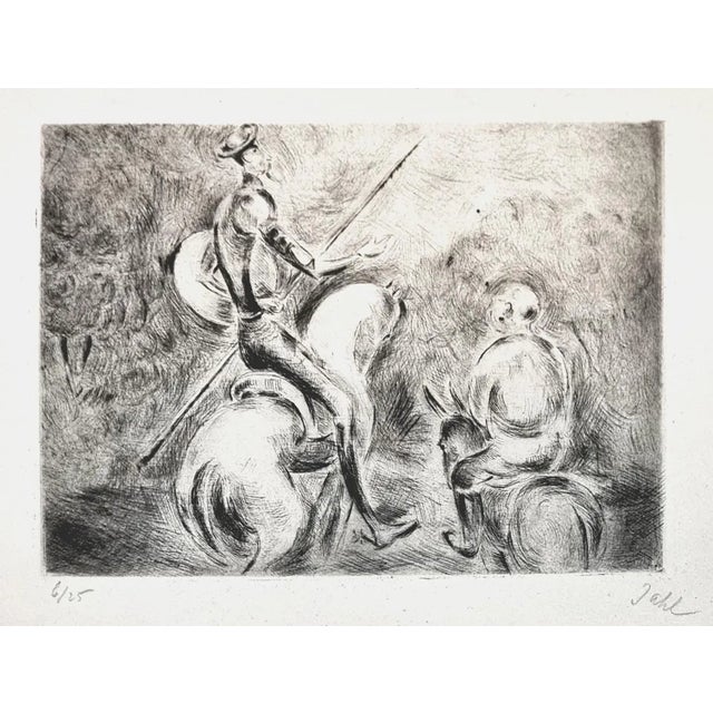 Wladyslaw Jahl, Don Quixote, Etching, 1951 For Sale