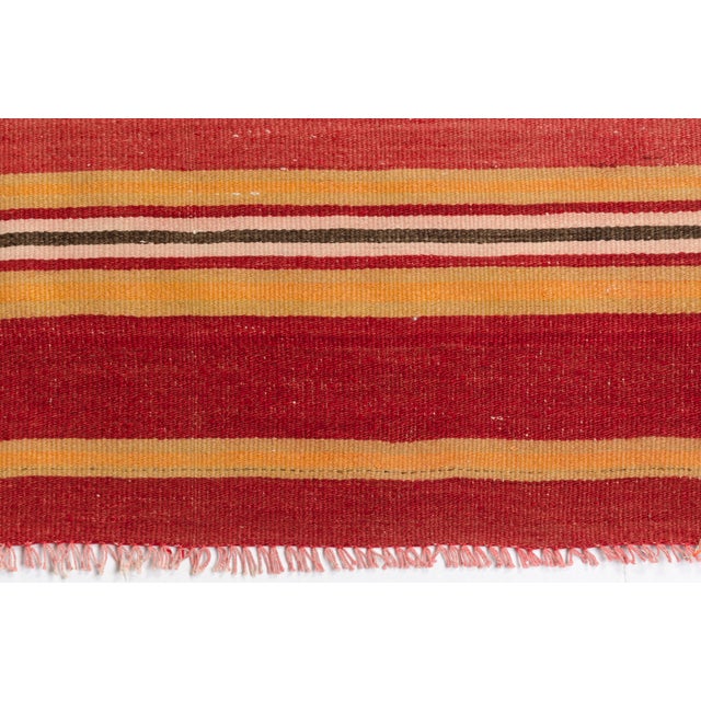 Red Vintage Red Striped Kilim Rug For Sale - Image 8 of 10
