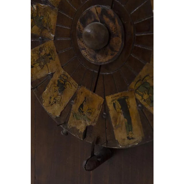 Wooden Roulette Game Wheel with Applied Figures, 1840s For Sale - Image 3 of 13