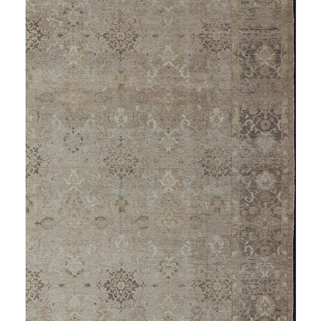 Turkish Sivas Fine Weave Rug in Taupe, Gray, Ivory and Brown and Cream Colors For Sale - Image 9 of 13