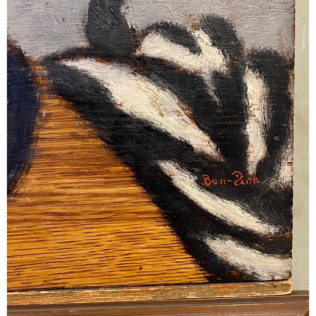 Expressionism Ben-Zion Weinman, Expressionist Judaica Havdalah Oil Painting Jewish American Modernist Ben Zion, c.1950's For Sale - Image 3 of 8