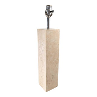 Mid-Century Modern Polished Travertine Limestone Stone Table Lamp For Sale