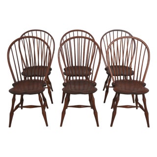 Set of 6 Dr Dimes Mixed Wood Bow Back Windsor Chairs For Sale