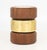 Hannoi Walnut and Gold-Tone Brass Side Table. 20" H x 14.25" Diameter. Provenance: From a Fifth Avenue Collection.
