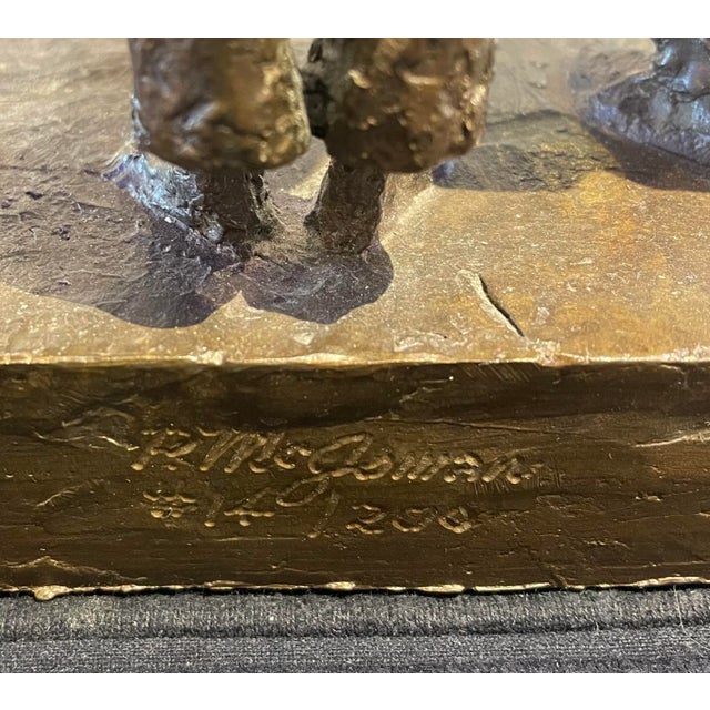 Bronze 1980s “Appreciating Art “ by Patrick McGowan Original Solid Bronze Sculpture Numbered 14/200, Signed For Sale - Image 8 of 9