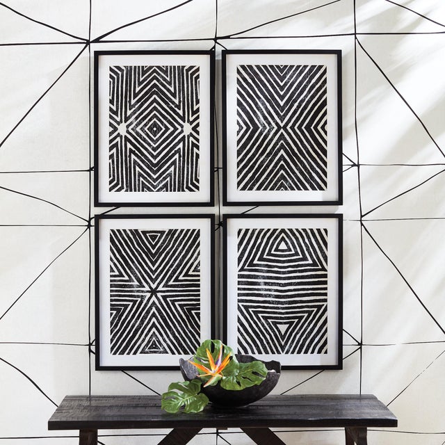 Modern Achromatic Geometric Prints, Set of 4 For Sale - Image 3 of 4
