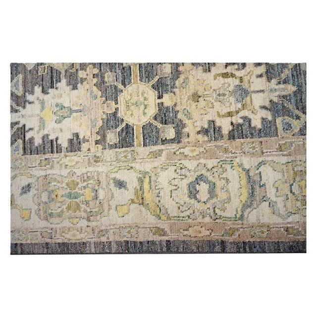21st Century Turkish Oushak Wool 9X13 Gold, Ivory & Gray Handmade Area Rug #1144102 For Sale - Image 9 of 11