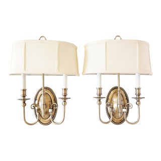 Antique Nickel Finish Cambridge Wall Sconces-a Pair For Sale