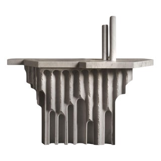 Emersa Console Table in Bianco Carrara Marble by Bufalini Marmi For Sale