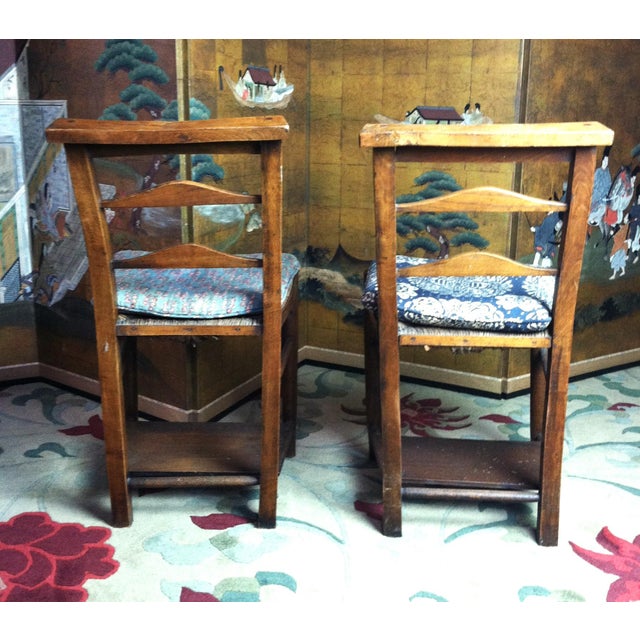 Mid 19th Century Set of 6 Italian Rush Seat Ladderback Church Chairs For Sale - Image 15 of 18