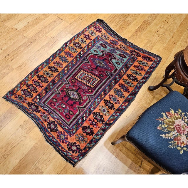 Antique Handwoven Anatolian Village Rug, Wool, Prayer Design, 1880s, 4' x 6' For Sale - Image 4 of 14
