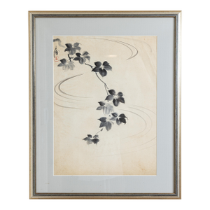 Original Chiura Obata Sumi-E: "Vine and Ripples" Painting